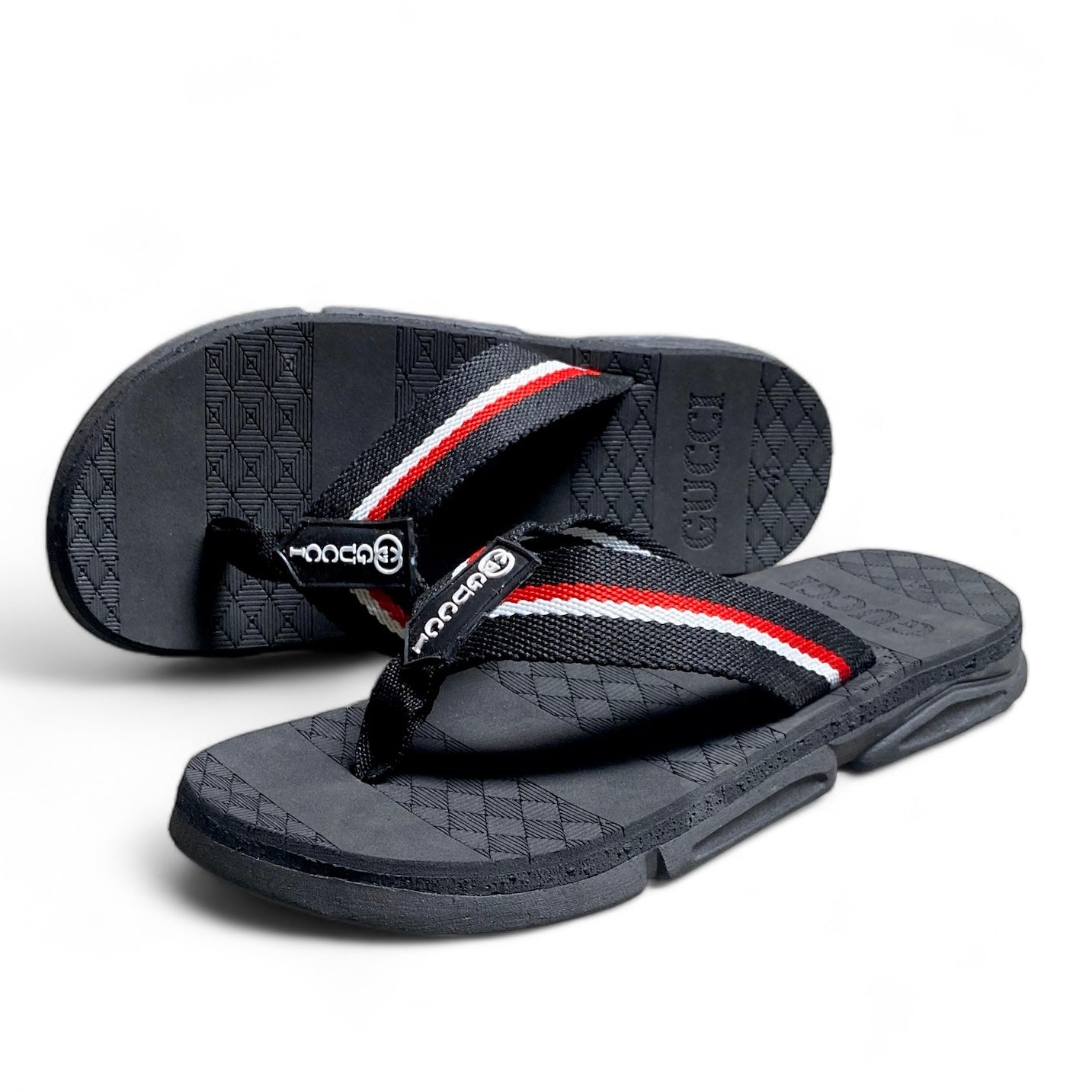 G-u-c-c-i  high sole flip flop N-black